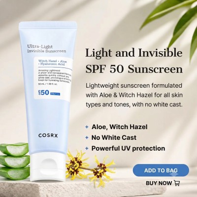 COSRX Ultra-Light Invisible Sunscreen SPF 50+ PA++++ — 50ml