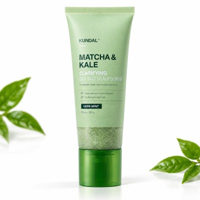 Kundal Matcha & Kale Clarifying Sea Salt Scalp Scrub Herb Mint 200g